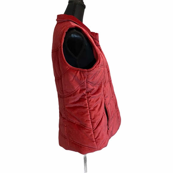 Eddie Bauer Quilted Vest Red Large Zippered - Picture 3 of 5